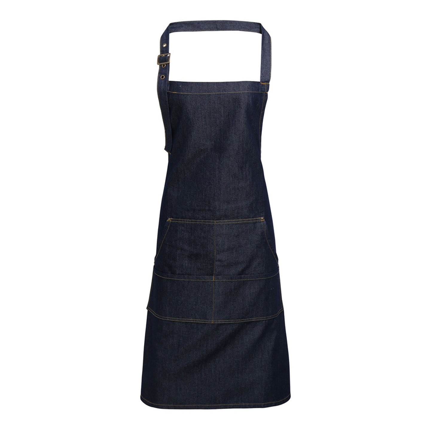 Indigo Denim - Front - Premier Unisex Adult Colours Pocket Full Apron