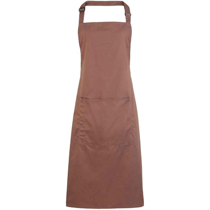 Mocha - Front - Premier Unisex Adult Colours Pocket Full Apron