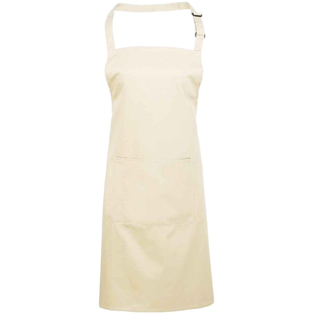 Natural - Front - Premier Unisex Adult Colours Pocket Full Apron