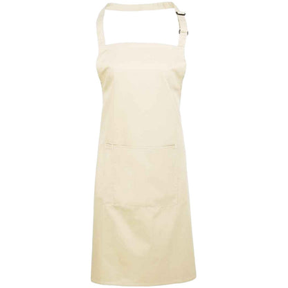 Natural - Front - Premier Unisex Adult Colours Pocket Full Apron