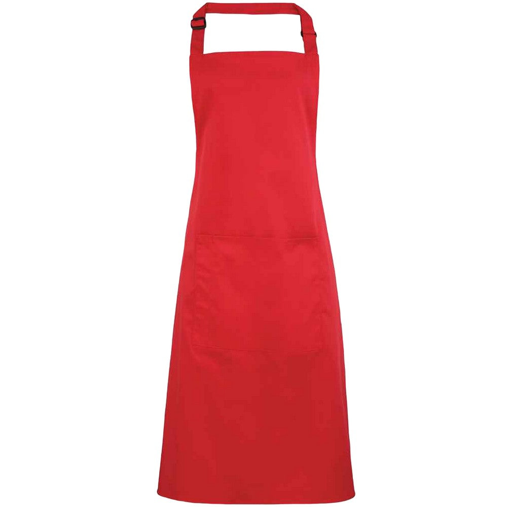 Strawberry Red - Front - Premier Unisex Adult Colours Pocket Full Apron