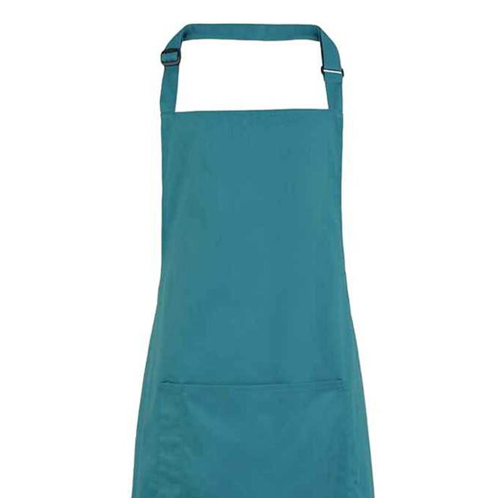 Teal - Back - Premier Unisex Adult Colours Pocket Full Apron