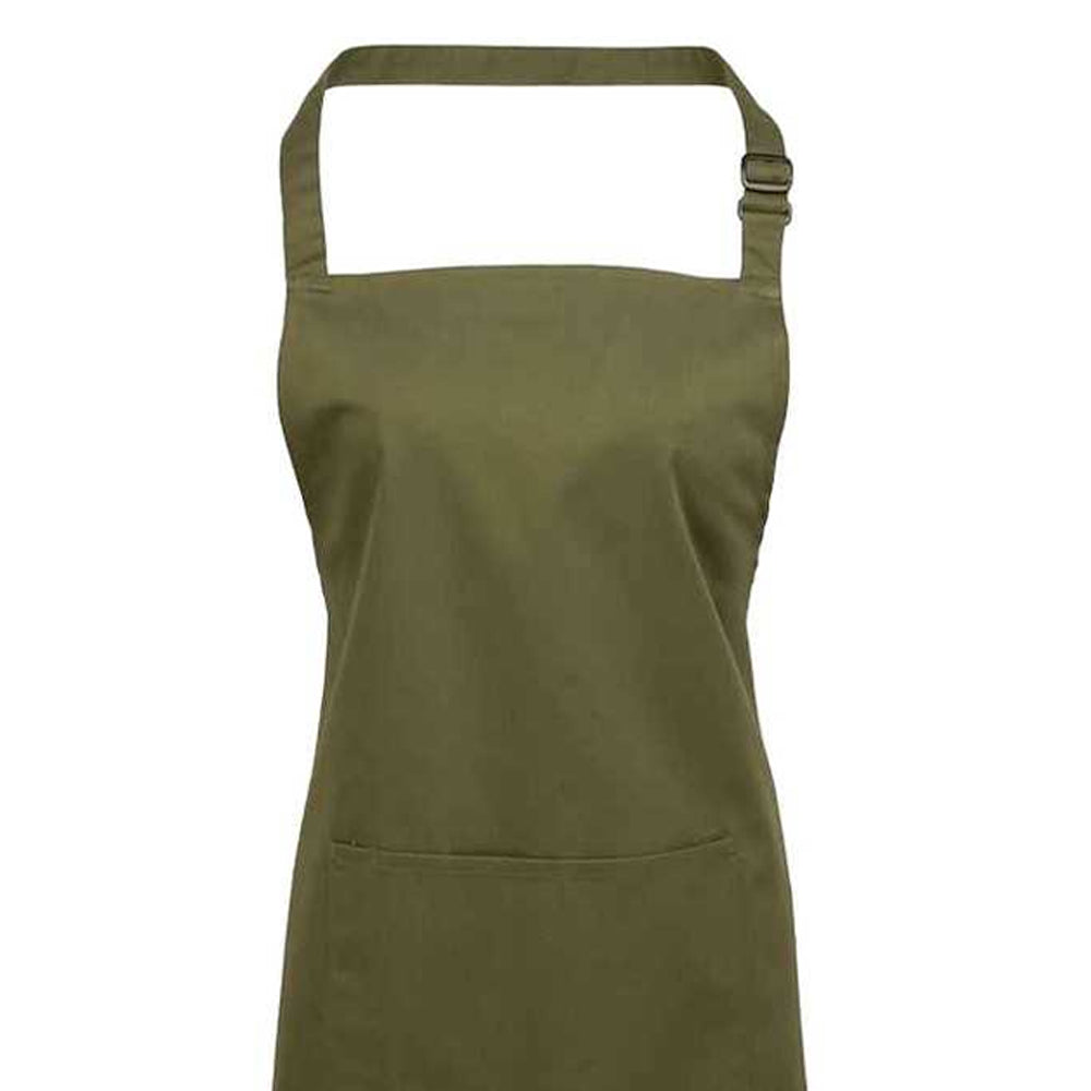 Olive - Back - Premier Unisex Adult Colours Pocket Full Apron