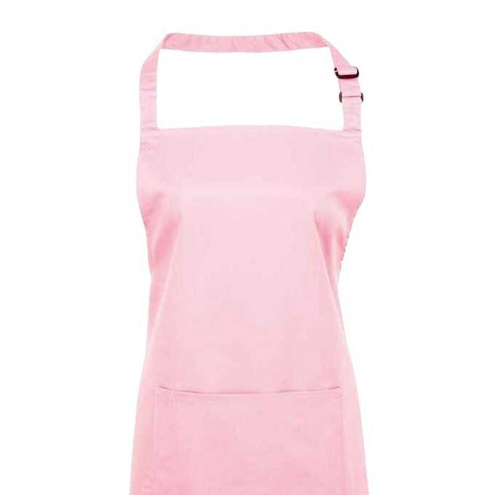 Pink - Back - Premier Unisex Adult Colours Pocket Full Apron