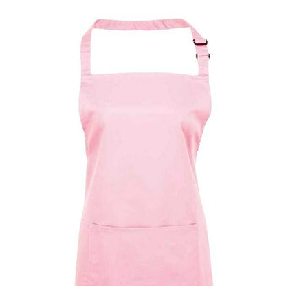 Pink - Back - Premier Unisex Adult Colours Pocket Full Apron