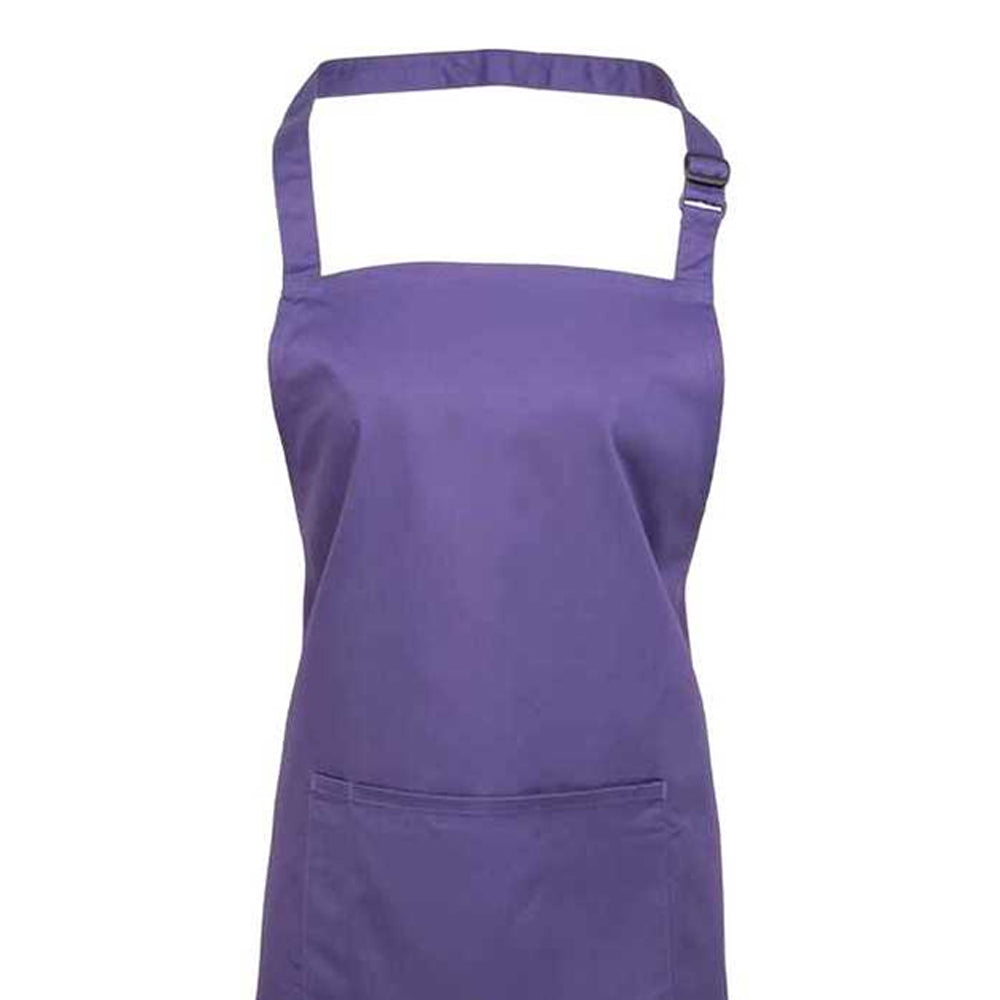 Purple - Back - Premier Unisex Adult Colours Pocket Full Apron