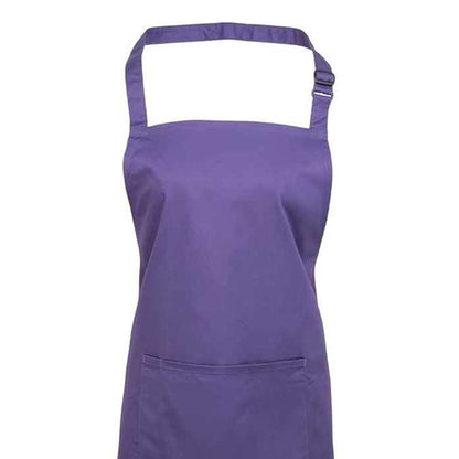 Purple - Back - Premier Unisex Adult Colours Pocket Full Apron