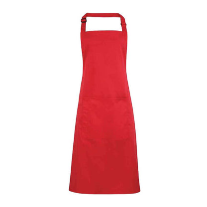 Strawberry Red - Front - Premier Unisex Adult Colours Pocket Full Apron