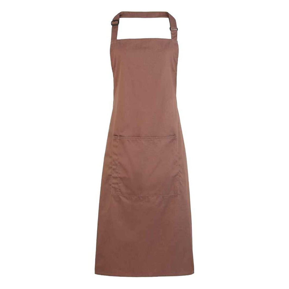 Mocha - Front - Premier Unisex Adult Colours Pocket Full Apron