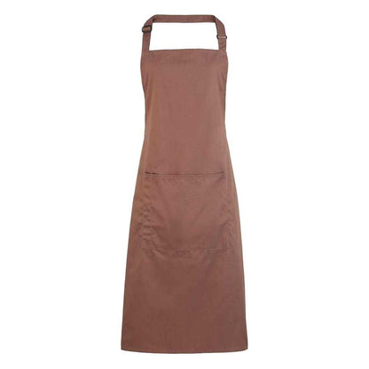 Mocha - Front - Premier Unisex Adult Colours Pocket Full Apron