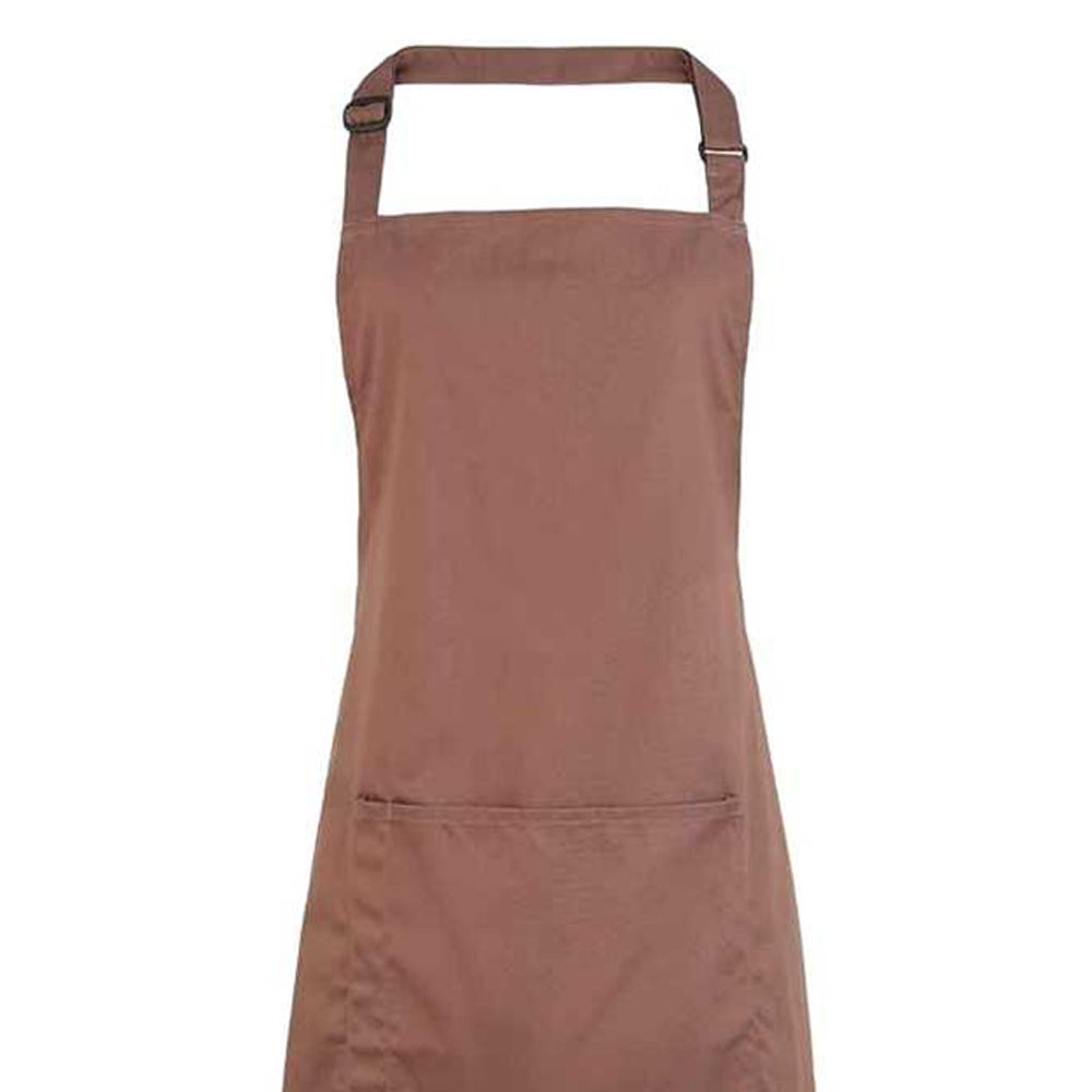 Mocha - Back - Premier Unisex Adult Colours Pocket Full Apron