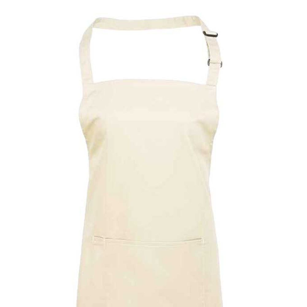 Natural - Back - Premier Unisex Adult Colours Pocket Full Apron