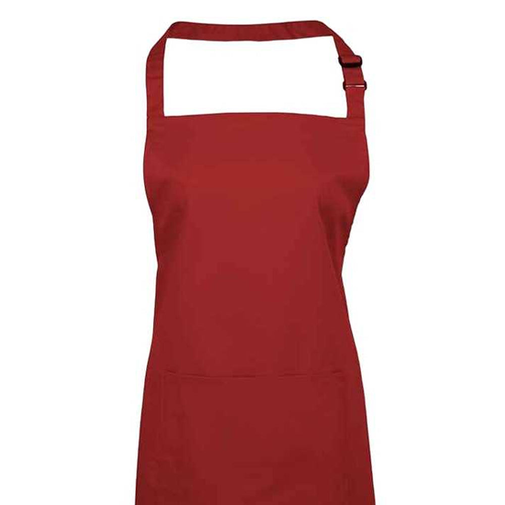 Red - Back - Premier Unisex Adult Colours Pocket Full Apron