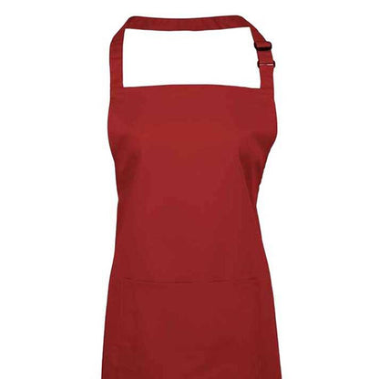 Red - Back - Premier Unisex Adult Colours Pocket Full Apron