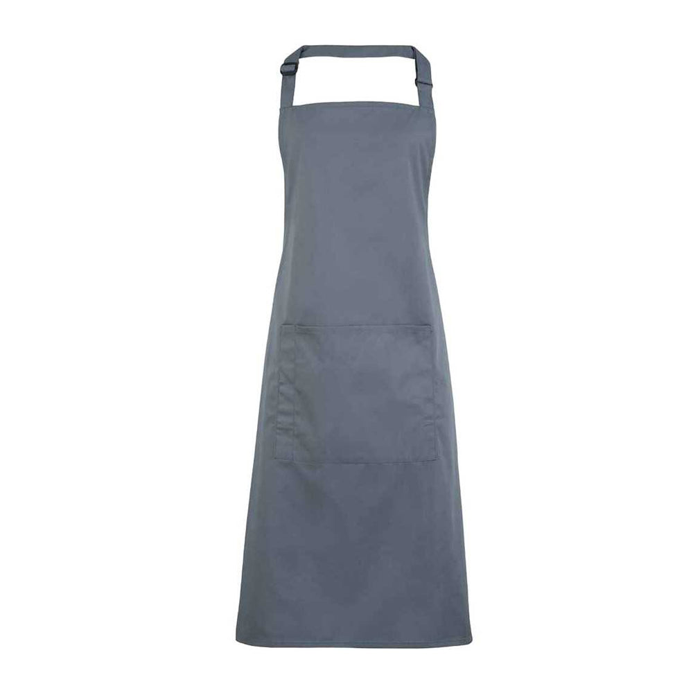 Steel - Front - Premier Unisex Adult Colours Pocket Full Apron