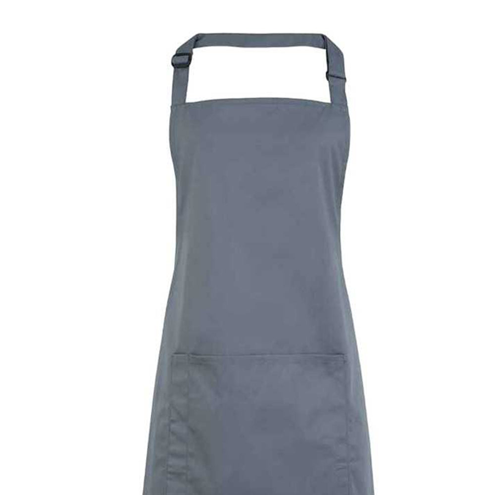 Steel - Back - Premier Unisex Adult Colours Pocket Full Apron