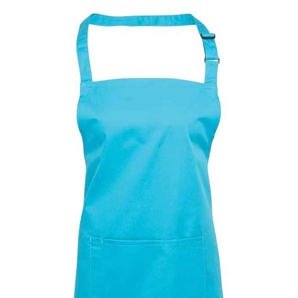 Turquoise Blue - Back - Premier Unisex Adult Colours Pocket Full Apron