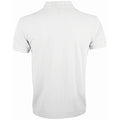 White - Back - SOLs Mens Prime Pique Plain Short Sleeve Polo Shirt