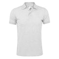Ash - Front - SOLs Mens Prime Pique Plain Short Sleeve Polo Shirt