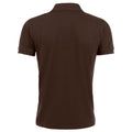 Chocolate - Back - SOLs Mens Prime Pique Plain Short Sleeve Polo Shirt