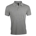 Grey Marl - Front - SOLs Mens Prime Pique Plain Short Sleeve Polo Shirt