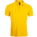 Gold - Front - SOLs Mens Prime Pique Plain Short Sleeve Polo Shirt
