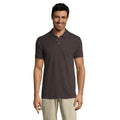 Dark Grey - Back - SOLs Mens Prime Pique Plain Short Sleeve Polo Shirt