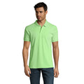 Apple Green - Back - SOLs Mens Prime Pique Plain Short Sleeve Polo Shirt