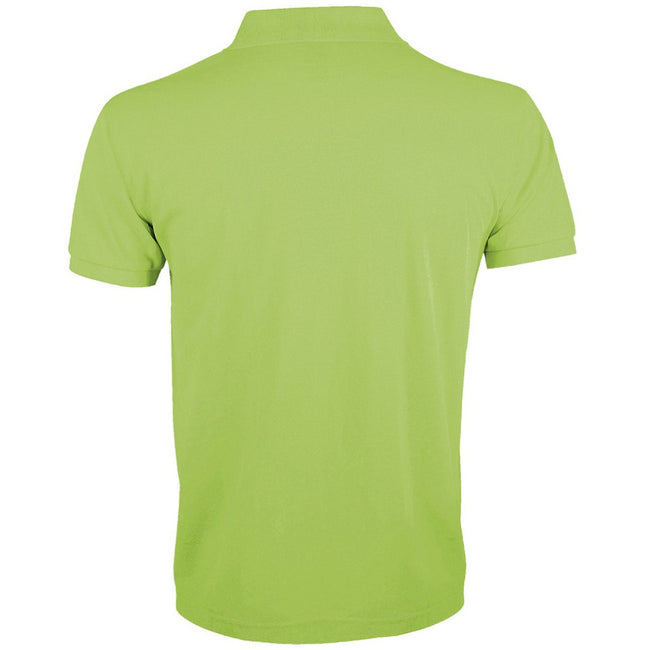 Apple Green - Side - SOLs Mens Prime Pique Plain Short Sleeve Polo Shirt