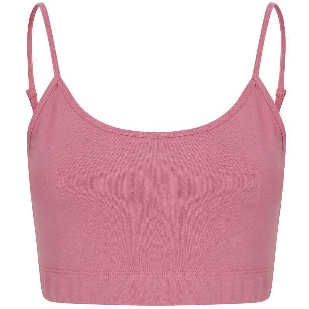 Dusky Pink - Front - SF Womens-Ladies Sustainable Cropped Camisole