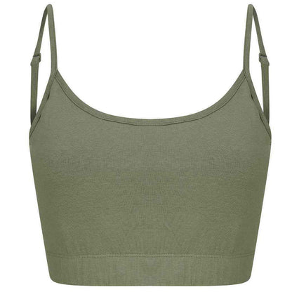 Khaki - Front - SF Womens-Ladies Sustainable Cropped Camisole