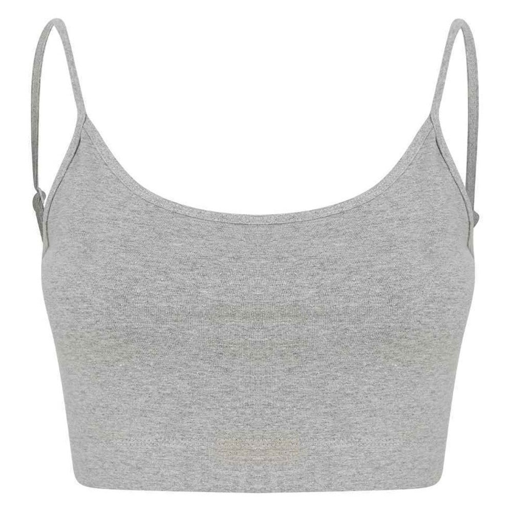 Heather Grey - Front - SF Womens-Ladies Sustainable Cropped Camisole