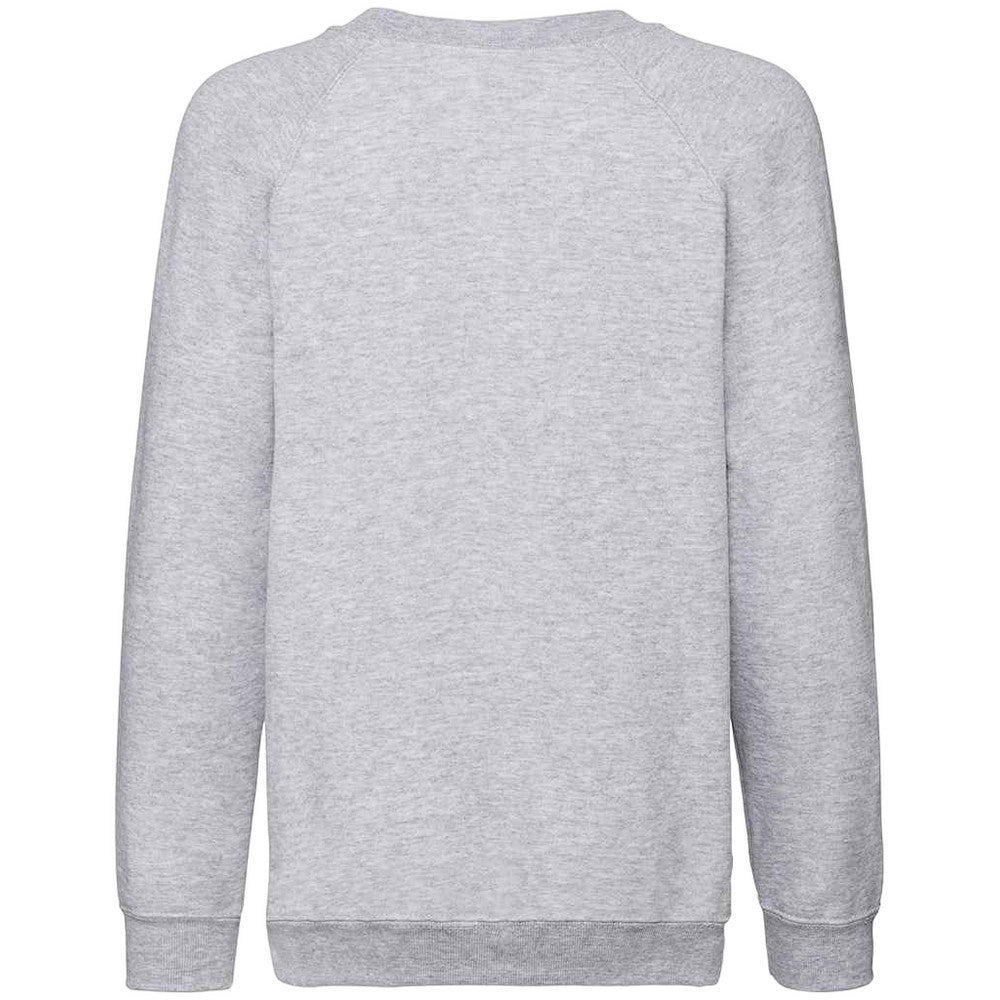 Heather Grey - Back - Fruit of the Loom Childrens-Kids Classic Raglan Sweatshirt