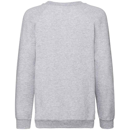 Heather Grey - Back - Fruit of the Loom Childrens-Kids Classic Raglan Sweatshirt