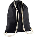 Black - Front - Westford Mill Recycled Cotton Drawstring Bag