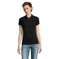 Black - Side - SOLs Womens-Ladies Prime Pique Polo Shirt