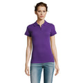 Dark Purple - Side - SOLs Womens-Ladies Prime Pique Polo Shirt