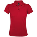Red - Front - SOLs Womens-Ladies Prime Pique Polo Shirt