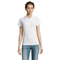 White - Side - SOLs Womens-Ladies Prime Pique Polo Shirt