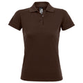 Chocolate - Front - SOLs Womens-Ladies Prime Pique Polo Shirt