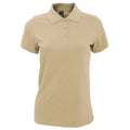 Sand - Front - SOLs Womens-Ladies Prime Pique Polo Shirt