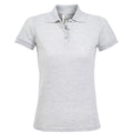 Ash - Front - SOLs Womens-Ladies Prime Pique Polo Shirt