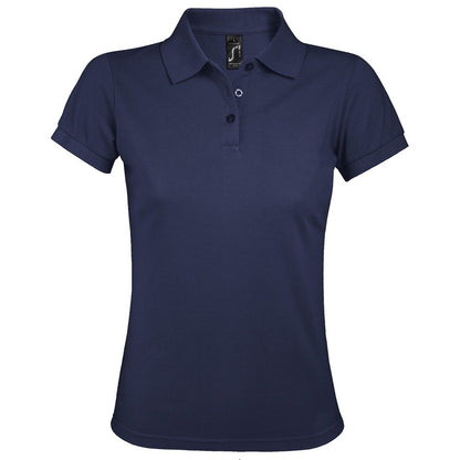 French Navy - Front - SOLs Womens-Ladies Prime Pique Polo Shirt
