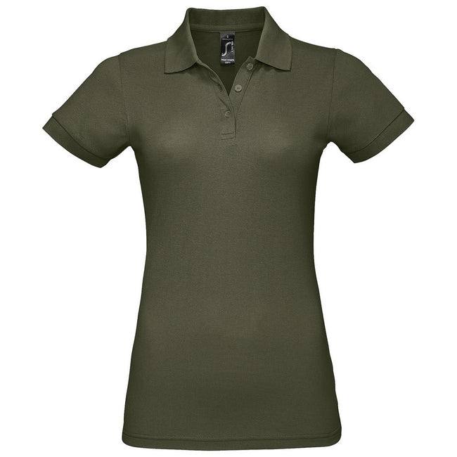 Army - Front - SOLs Womens-Ladies Prime Pique Polo Shirt
