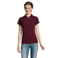 Burgundy - Side - SOLs Womens-Ladies Prime Pique Polo Shirt