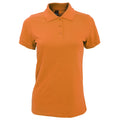 Orange - Front - SOLs Womens-Ladies Prime Pique Polo Shirt