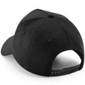 Black - Back - Beechfield 5 Panel Removable Patch Baseball Cap