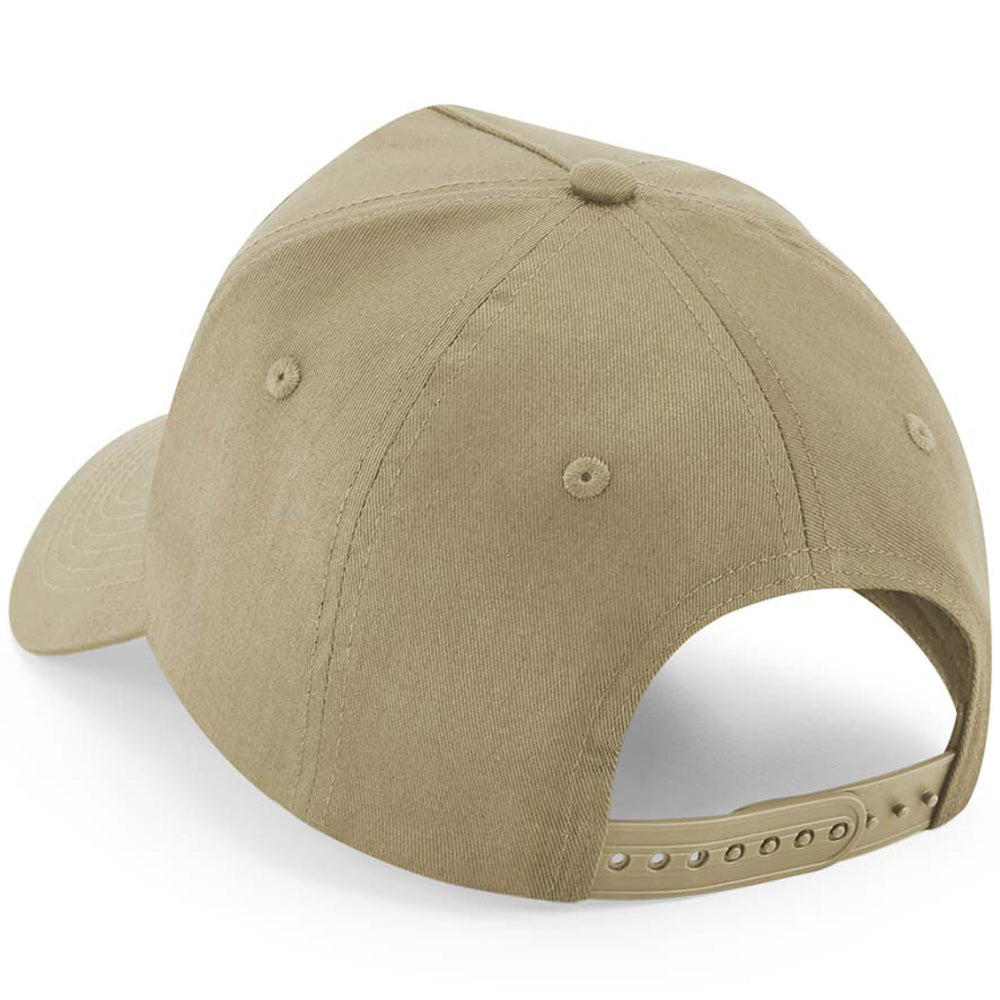 Desert Sand - Back - Beechfield 5 Panel Removable Patch Baseball Cap