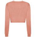 Dusty Pink - Back - Awdis Womens-Ladies Long-Sleeved Crop T-Shirt