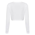 Solid White - Back - Awdis Womens-Ladies Long-Sleeved Crop T-Shirt